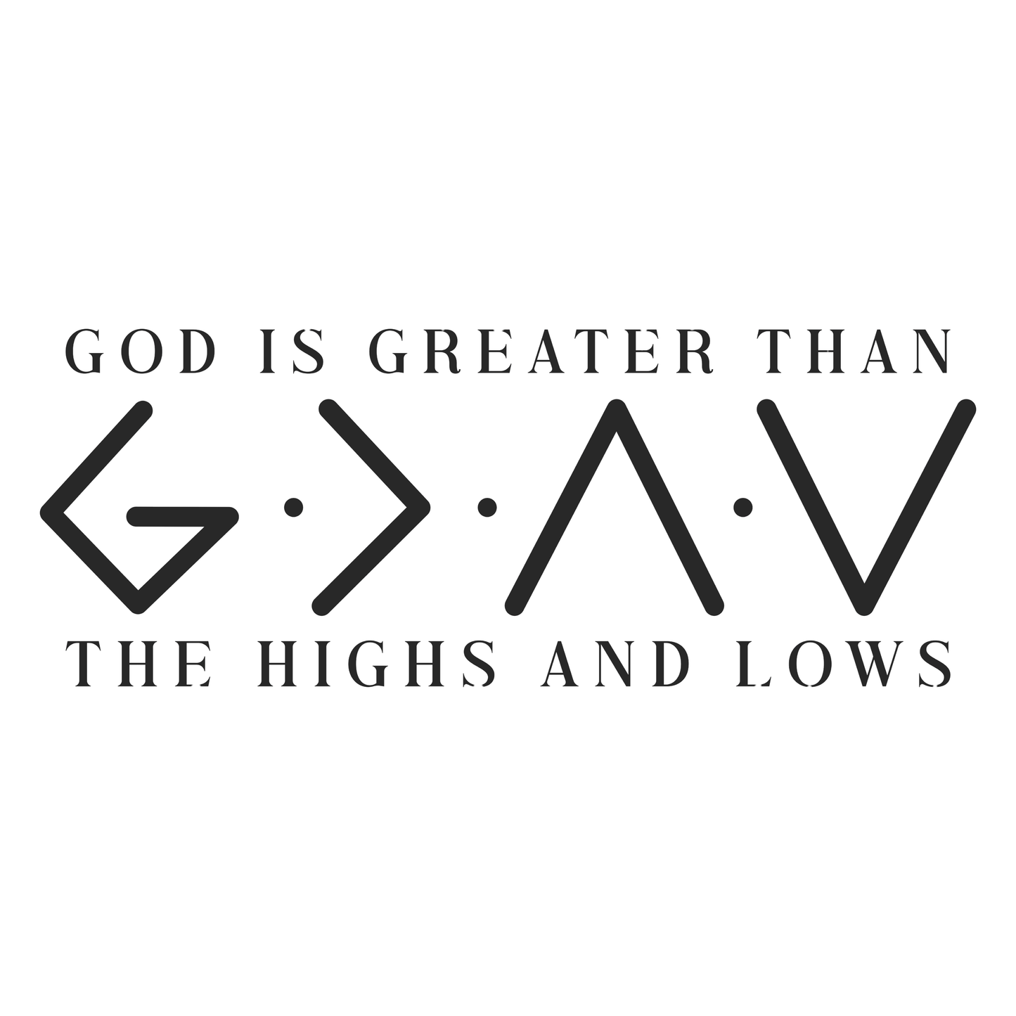 god is grater then highs and lows